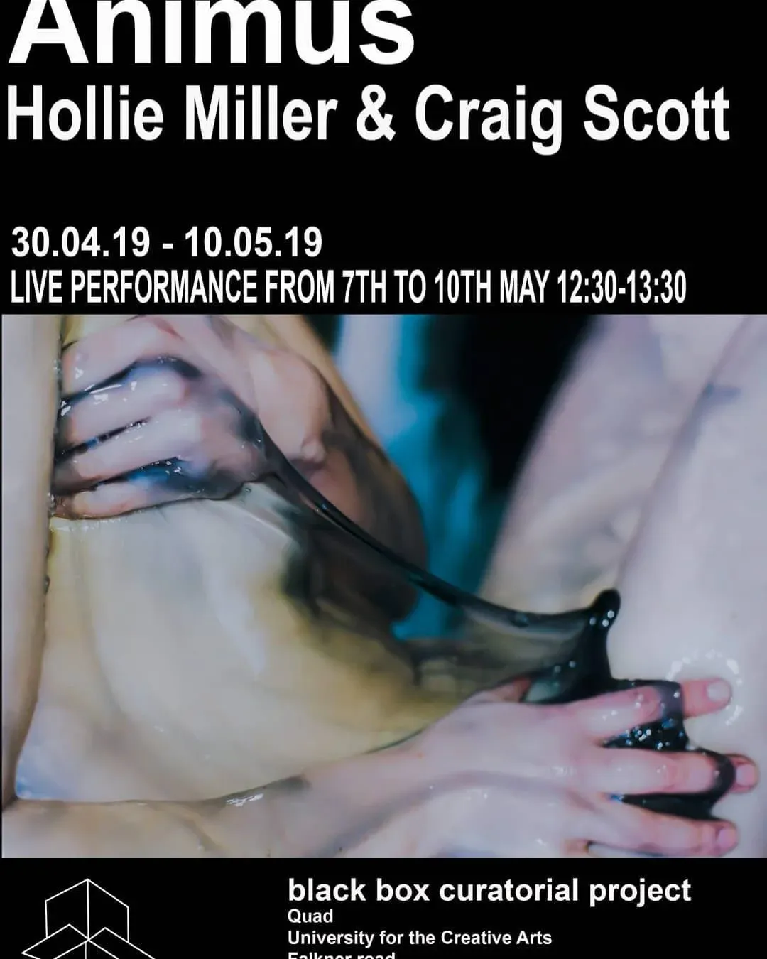 Poster for the exhibition Animus by Hollie Miller & Craig Scott