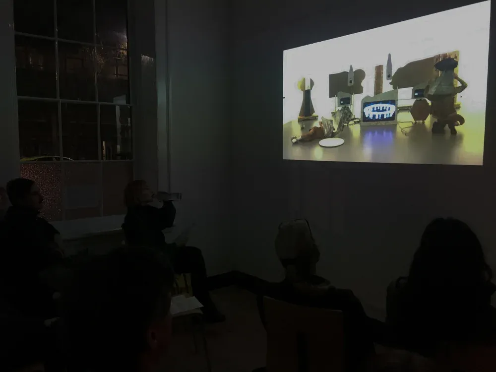 Audience watching a screening at the Pilot Screens event
