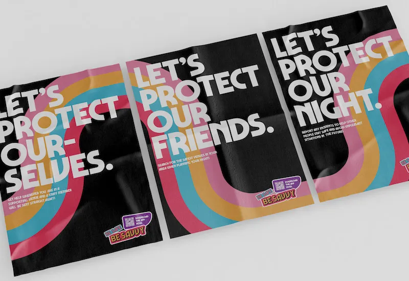 Three posters from Keelin Wright's BeSavvy concept - all about safety on a night out.