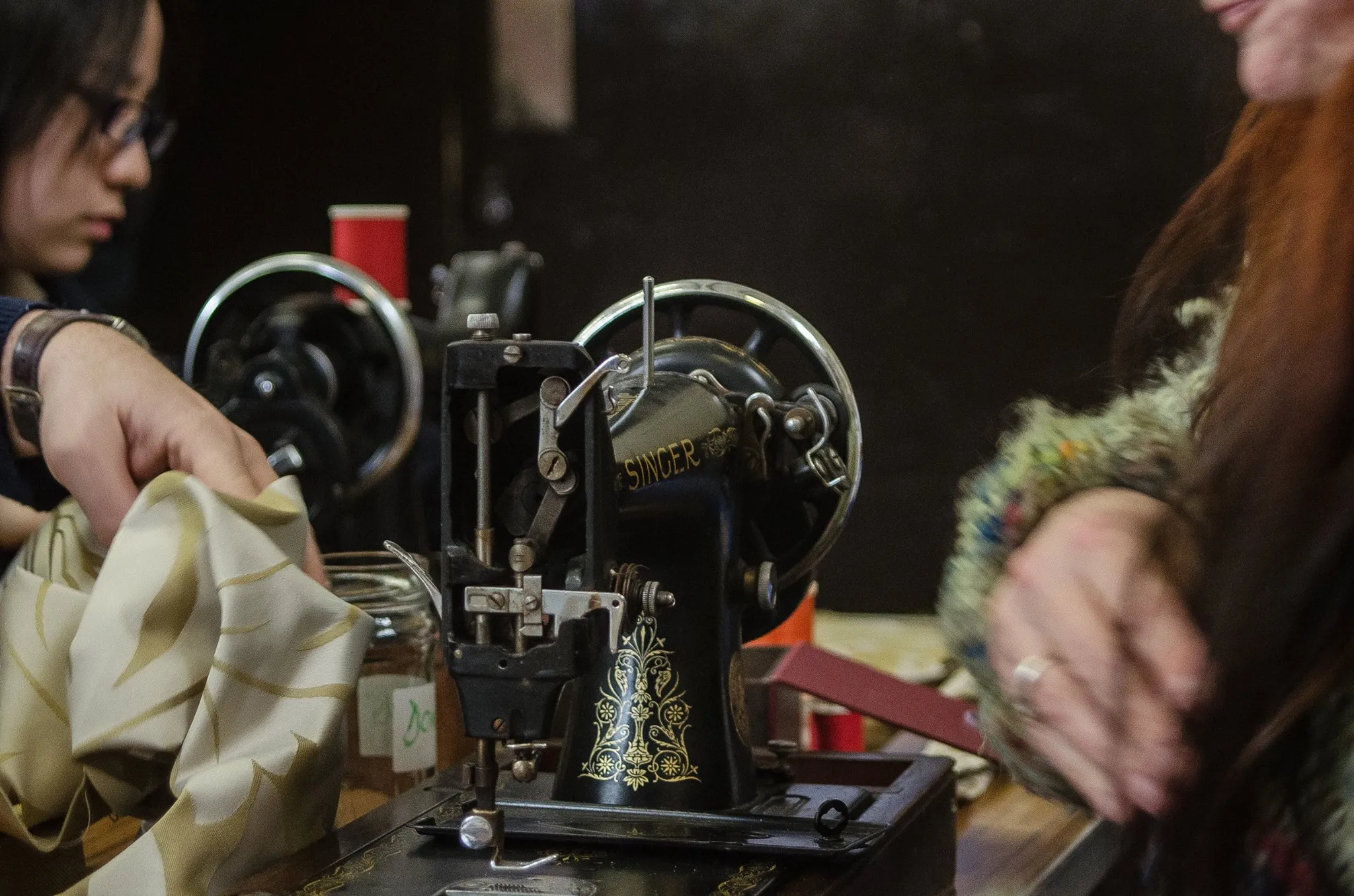 Clothing being repaired at UCA Farnham's Repair Cafe