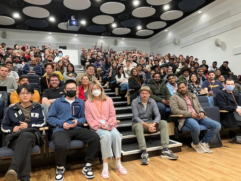 Cinematographer Fabian Wagner sits front and centre of UCA lecture theatre filled with film students