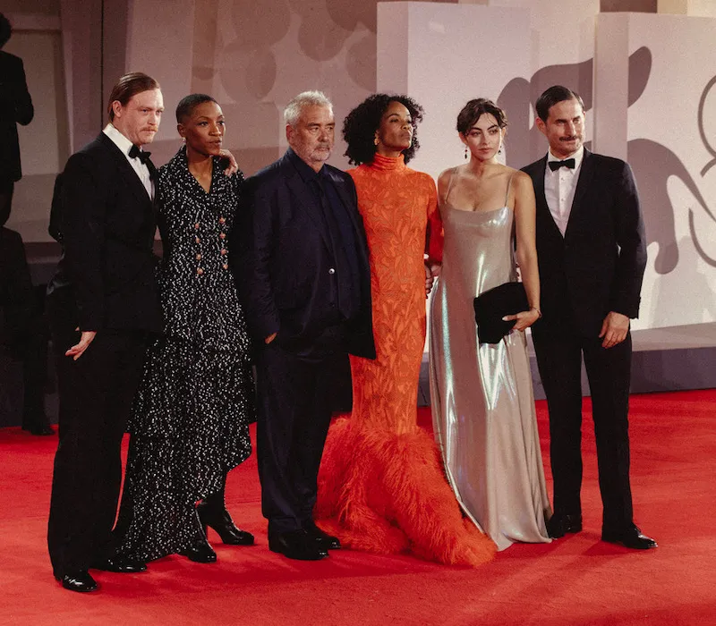 Grace Palma, second from the right, with director Luc Besson and castmates for the premiere of DogMan