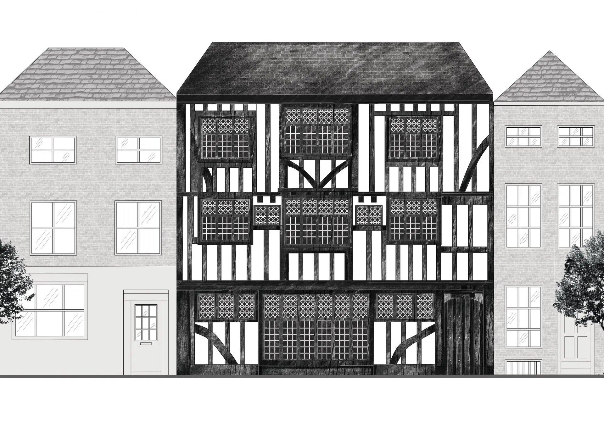 Rachel Carabine-Clarke's front elevation design for Conquest House