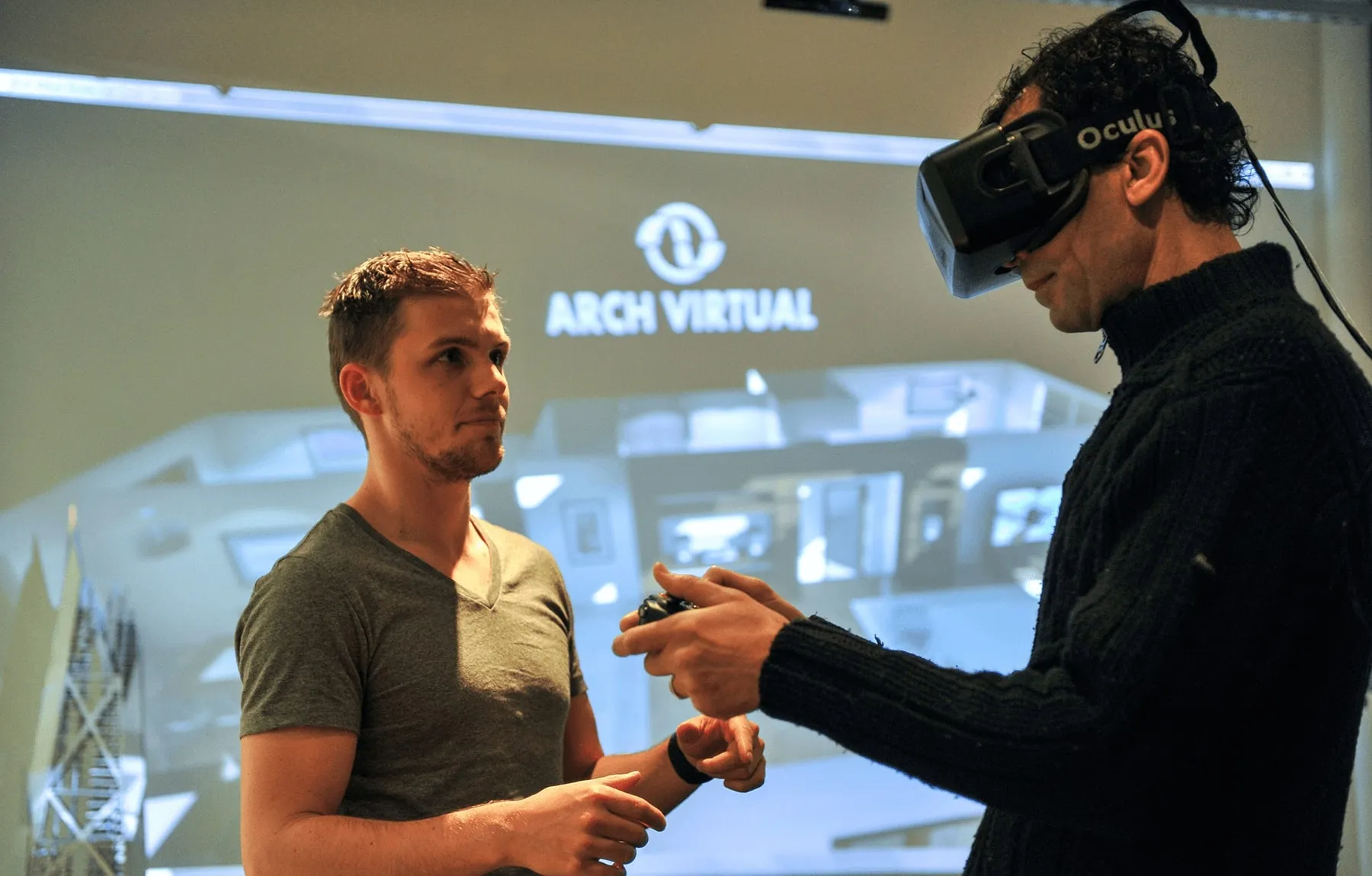 VR headset being used in the TraKLAB