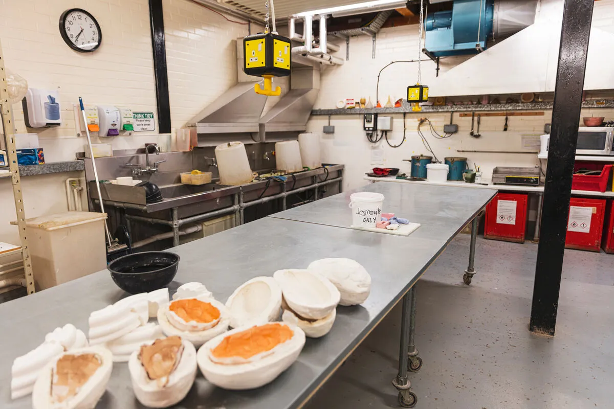 Interior of the Wax and Gelflex Workshop