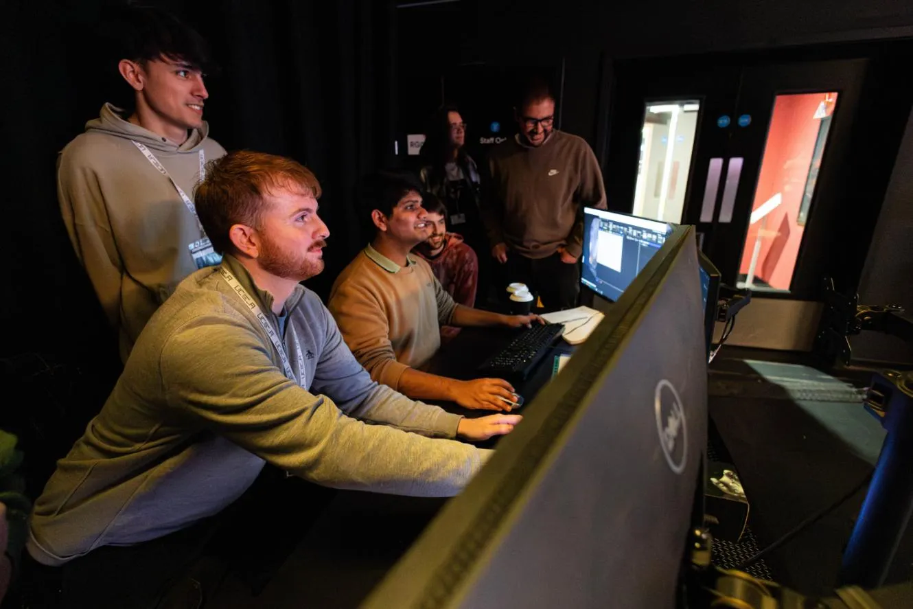 Students working in the Virtual Production Studio
