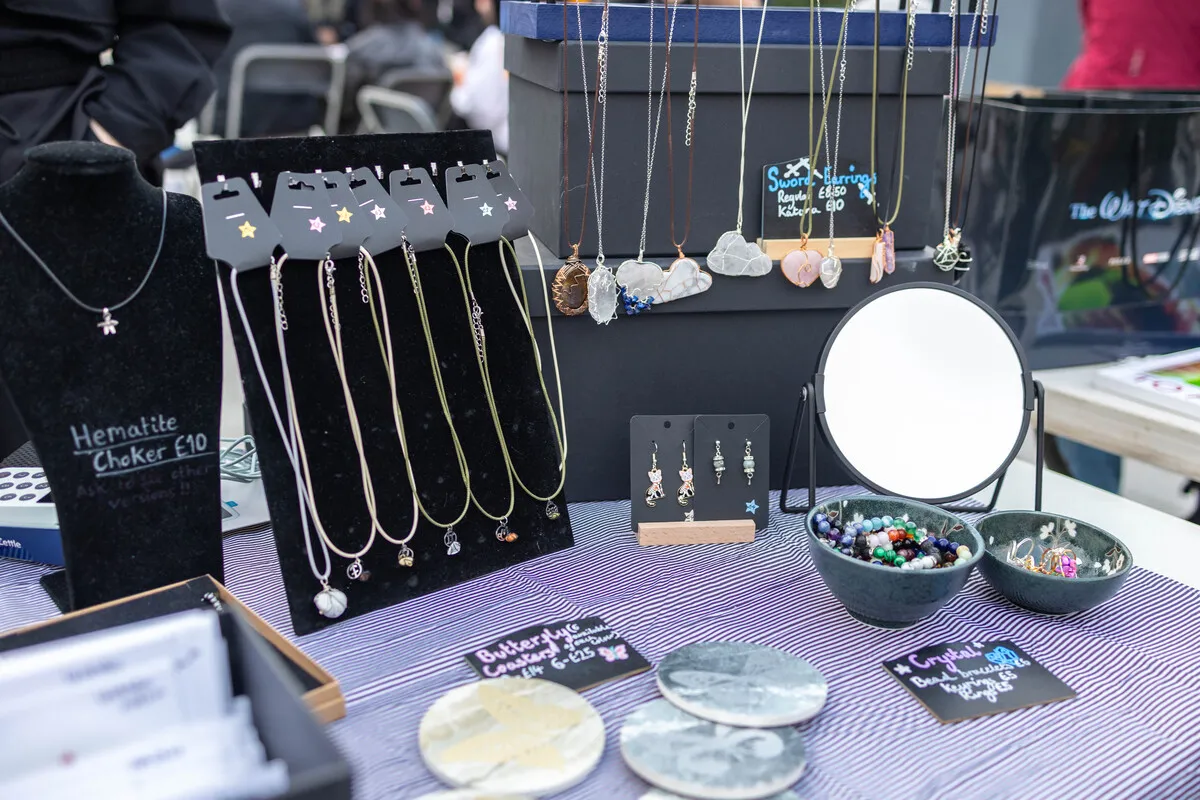 Student made jewellery for sale at the winter market