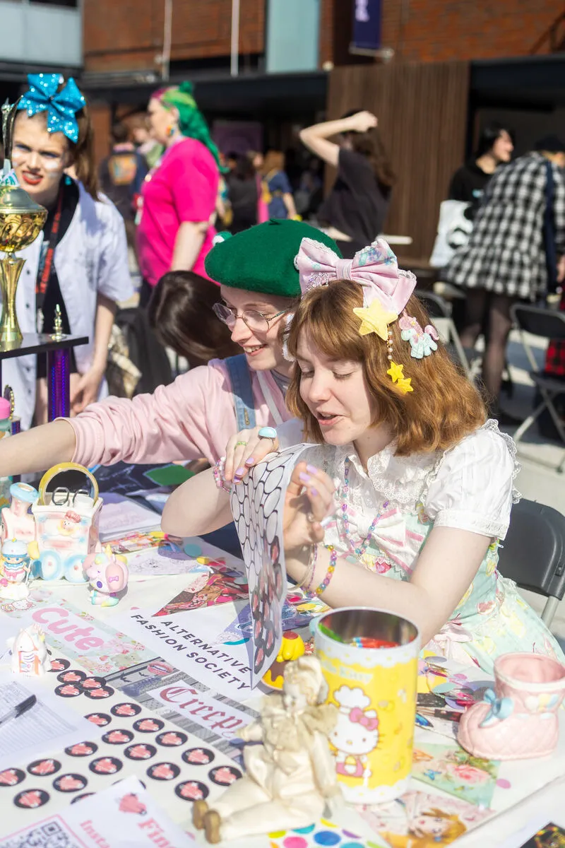 Students working on a stall at the Freshers' Fair