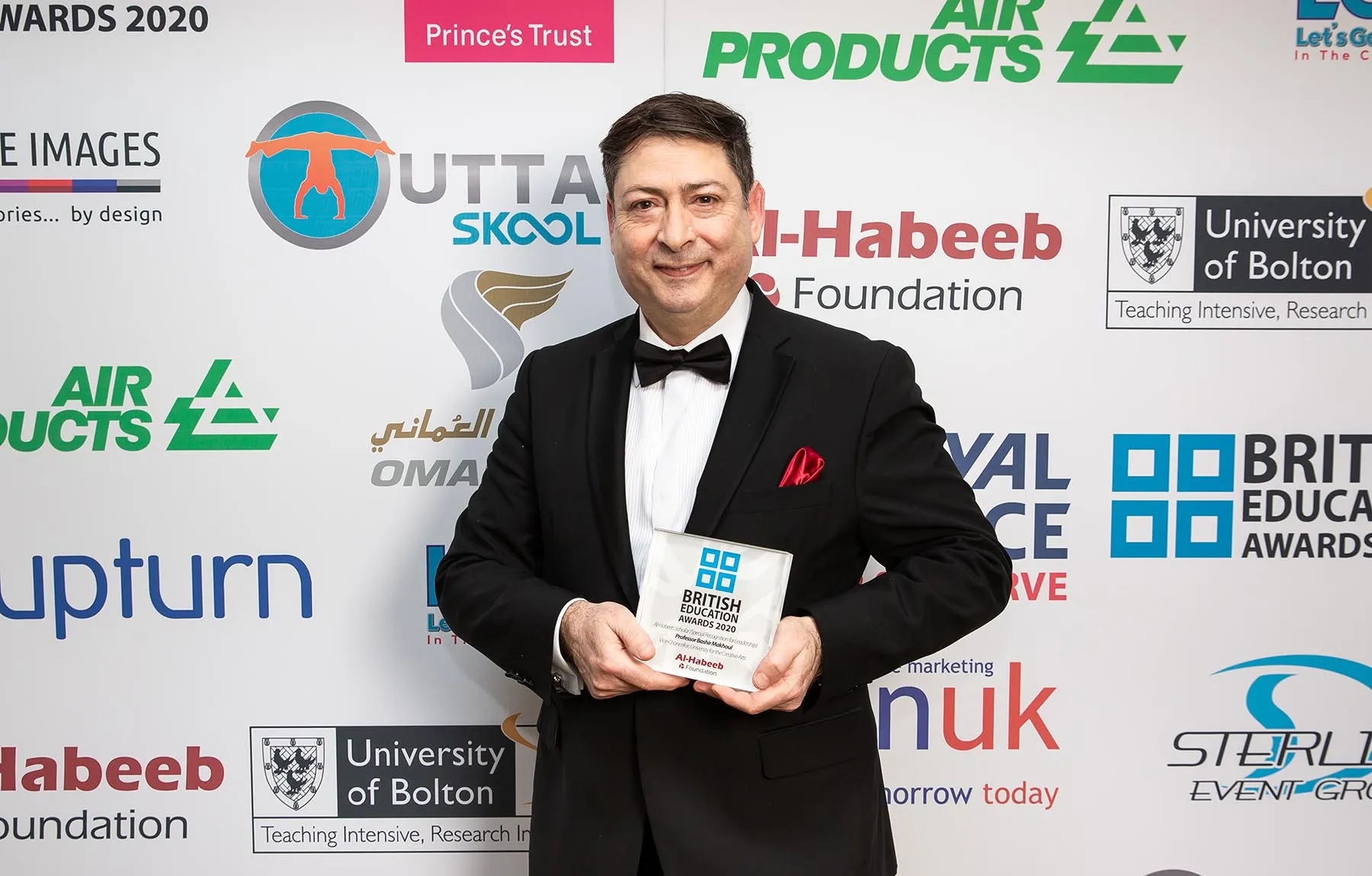 Vice-Chacellor Professor Makhoul with his Award at the British Education Awards
