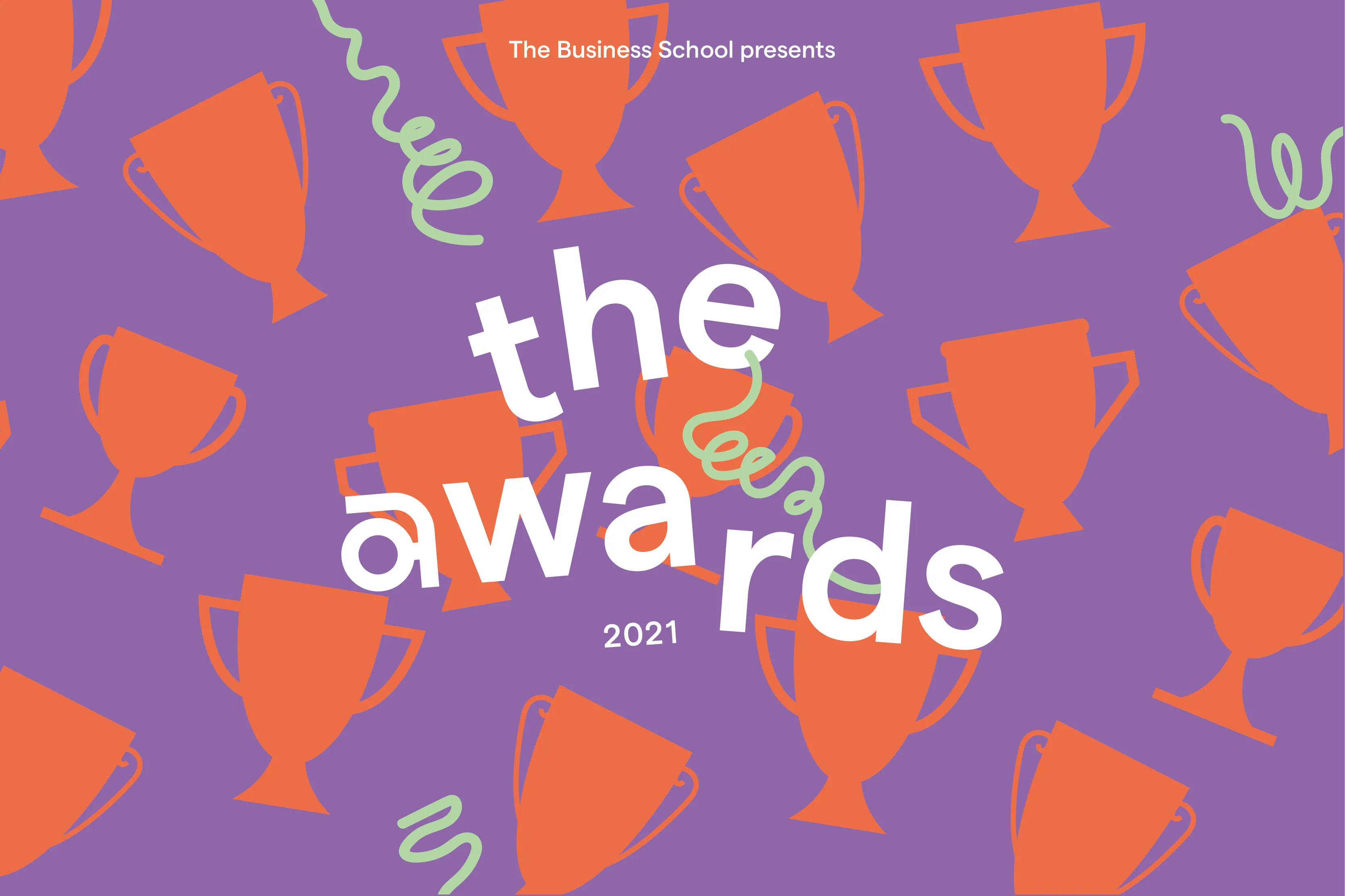 purple and red graphic with the words 'the awards'