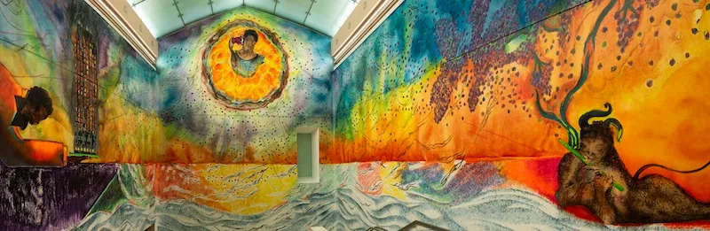 Chris Ofili, Requiem, 2023 (detail) commissioned for Tate Britain’s north staircase © Chris Ofili. Courtesy the artist. Photograph: Thierry Bal