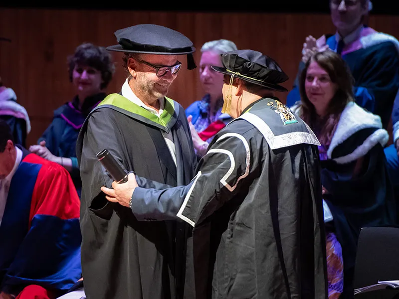 Moncler CEO Remo Ruffini receives Honorary Degree from the University for the Creative Arts