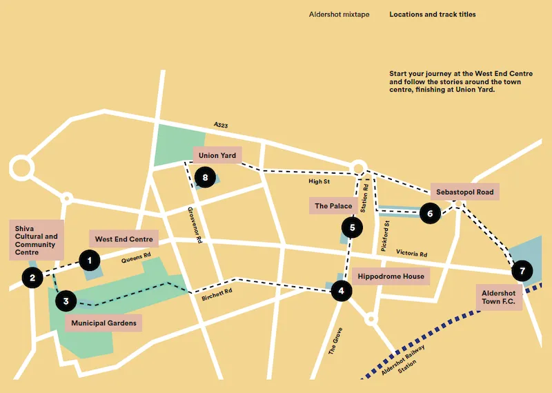 Aldershot Mixtape map