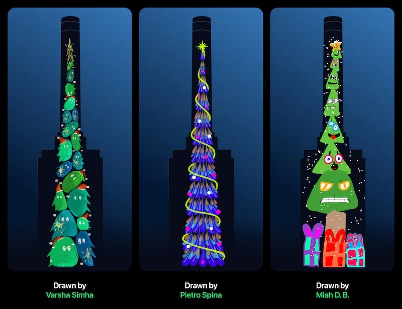 Appleb iPad holiday design projection winning trees