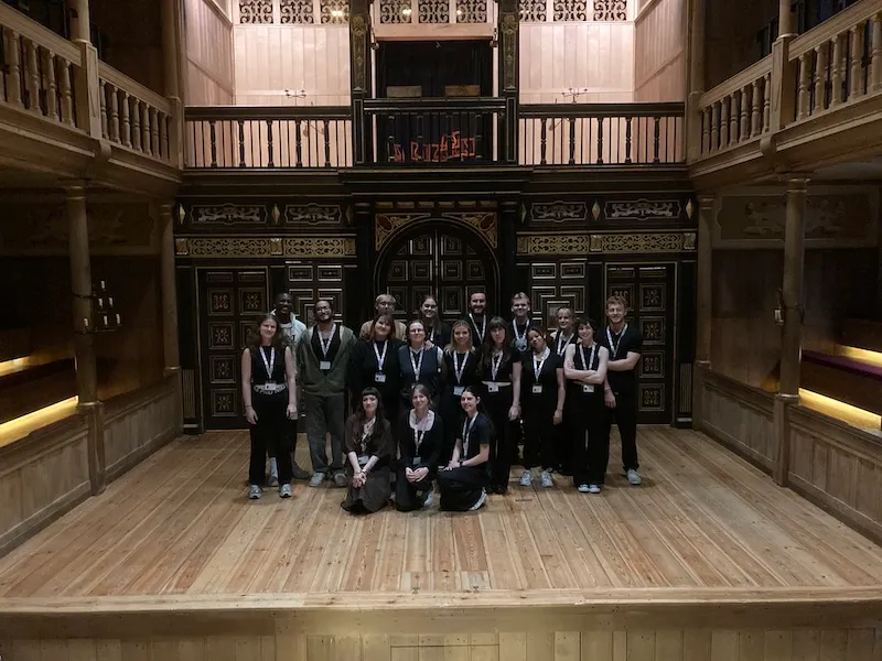 Performing arts students at Sam Wanamaker Playhouse at the Globe, London