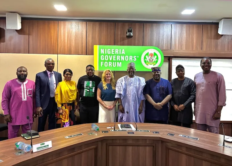 Prof. Lyndsay Duthie at the Nigeria Governors Forum, including Seyi Agboola, Senior Regional Recruitment Manager, Dr Abdullateef Shittu, Director-General (DG) of the NGF and Obi Asika, Director General of NCAC