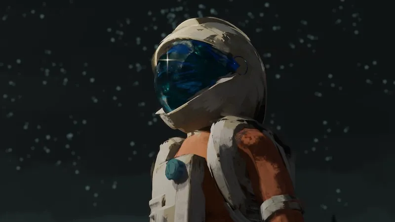 The Spaceman. Film still from 'Before Lights Out' by BA Hons Animation graduate James Doherty