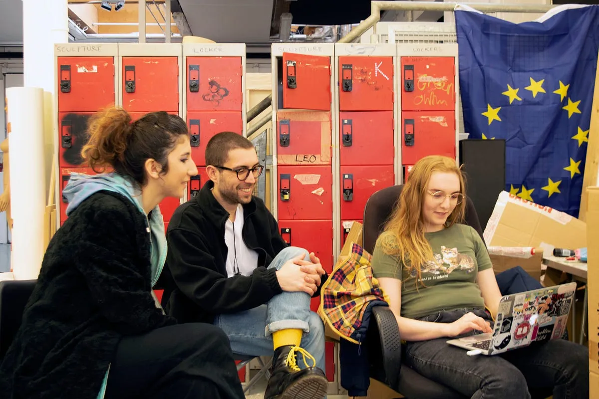 Ellie Turner working with classmates