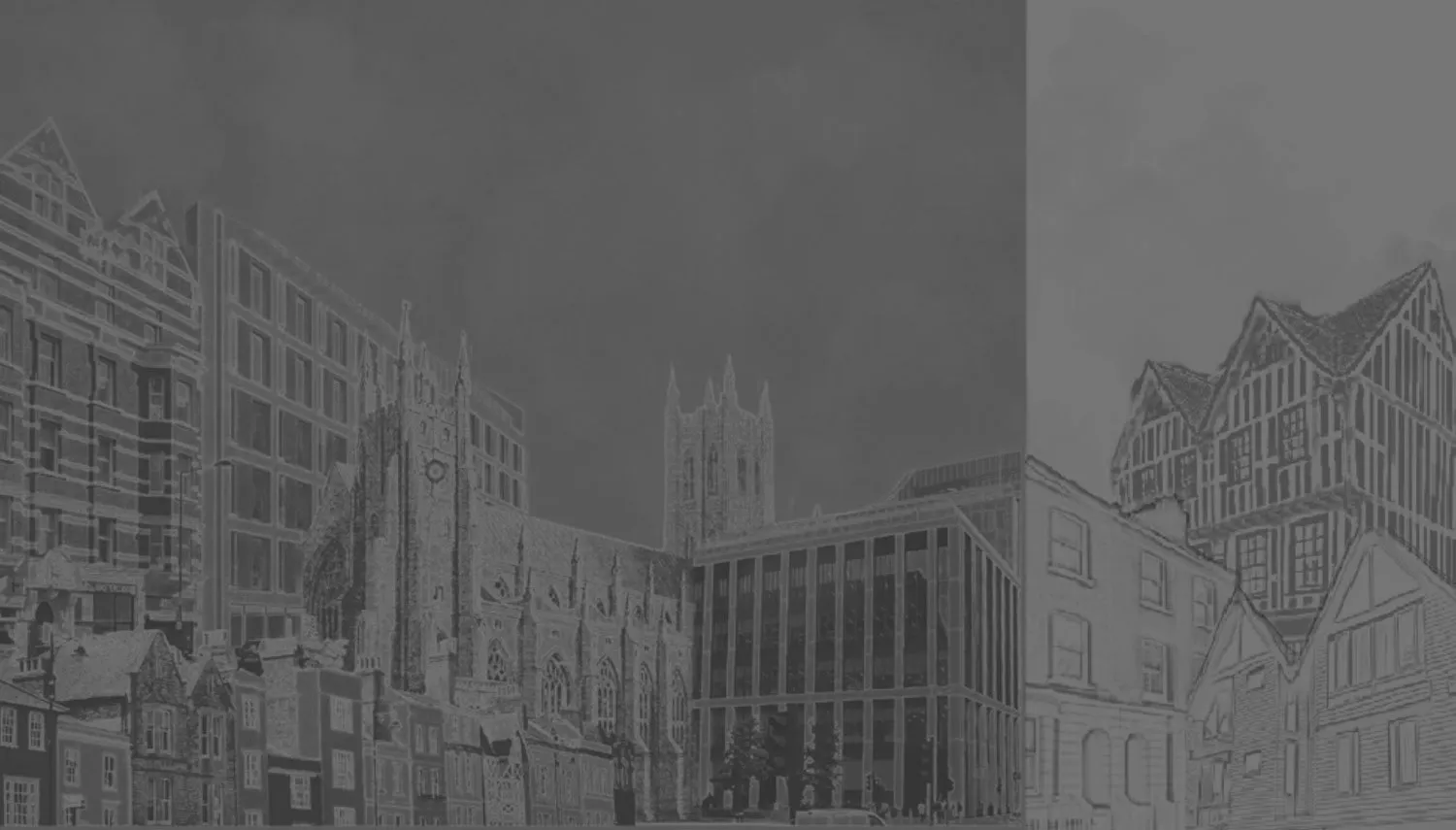 Black and white buildings of Canterbury