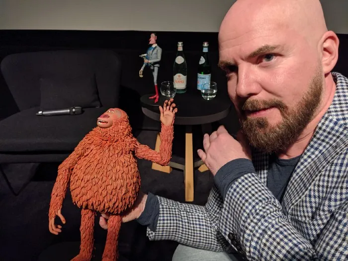 Chris with one of the puppets, Mr Link. Picture by Daniel Aguirre Hansell