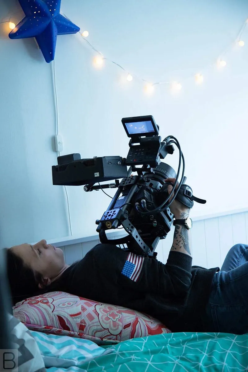 Hayley Dickinson filming a project