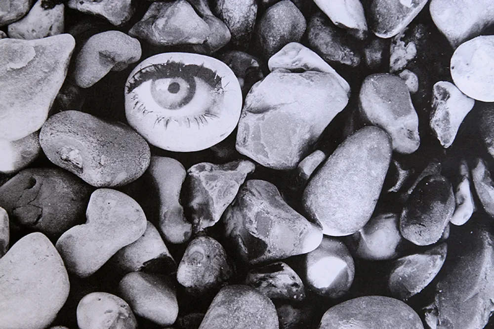 Eye in pebbles