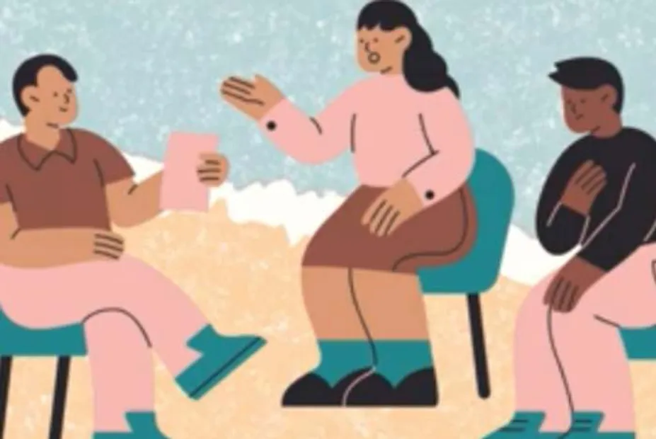 Illustration of people talking