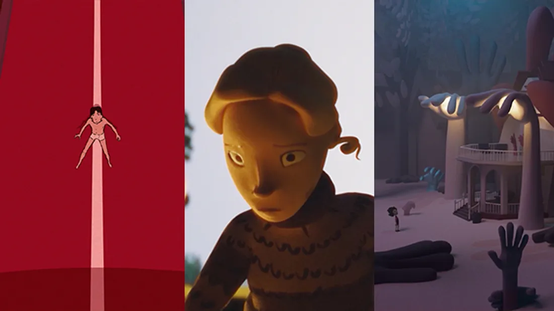Stills from work by UCA students at the The Eat Out Shorts Animation Festival