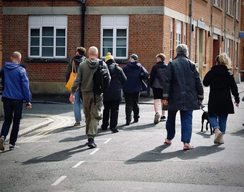 People undertaking the Aldershot Mixtape tour