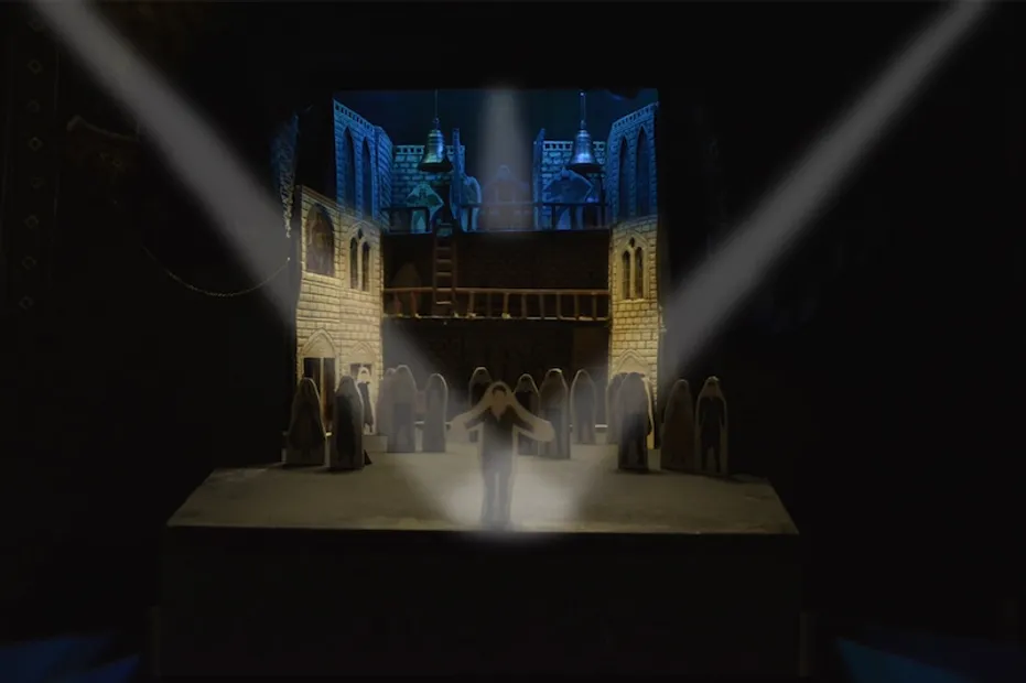 A miniature set design of The Hunchback of Notre Dame: The Musical by Tegan Turner