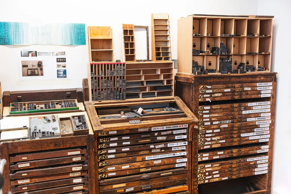 Interior of the Letterpress Studio