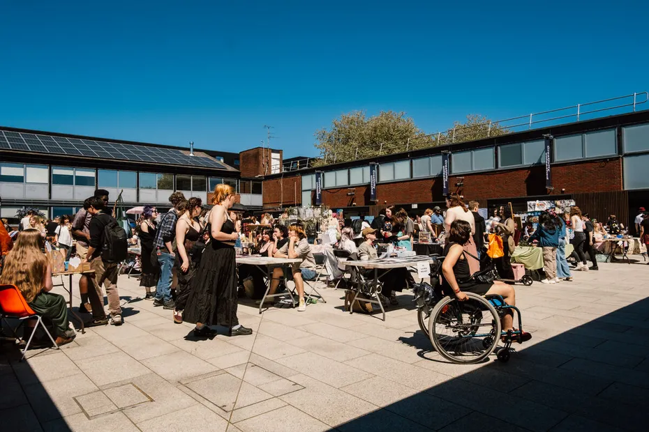 Market stalls at the SU's spring fair