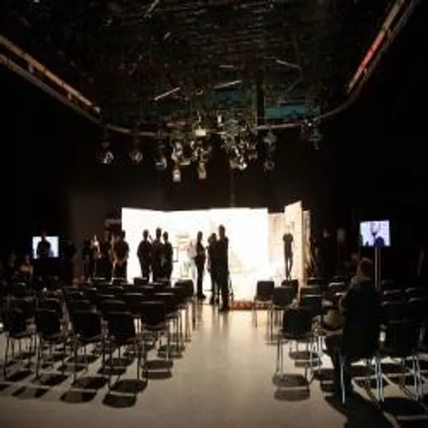 Students working at Maidstone Television Studios