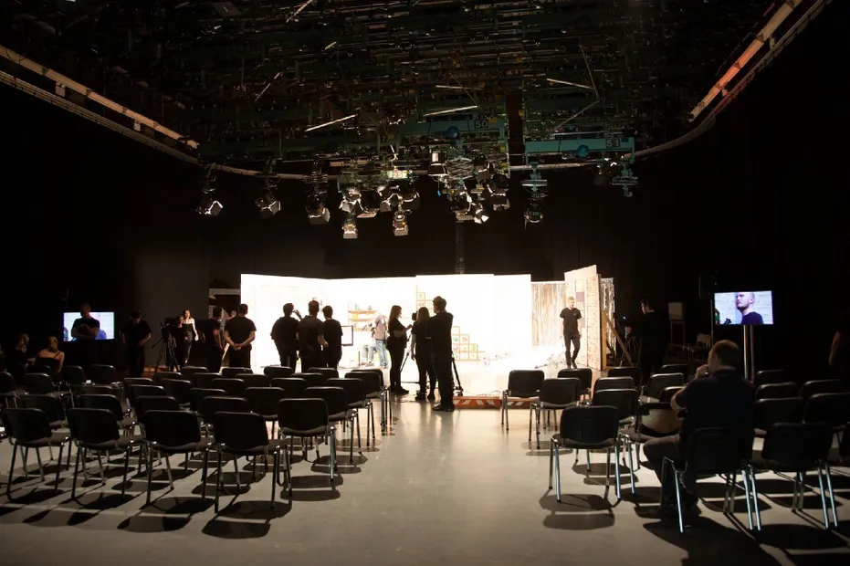 Students working at Maidstone Television Studios