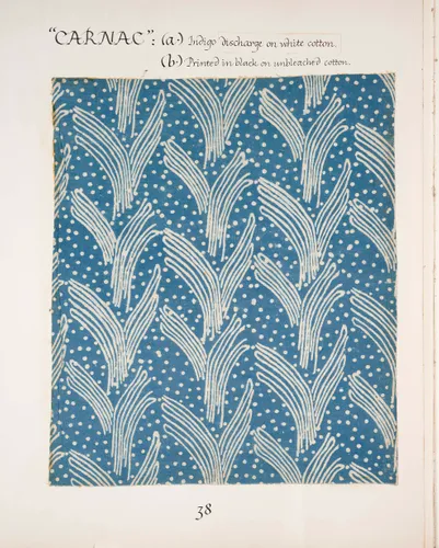 Page from Volume 1 of ‘Phyllis Barron 1890–1964 Dorothy Larcher 1884–1952: A record of their block-printed textiles’ compiled by Robin Tanner in the 1970s, showing the design ‘Butterfly’. © Crafts Study Centre (2001.1.a.38)