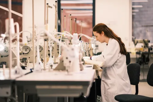 Student working in a fashion studio