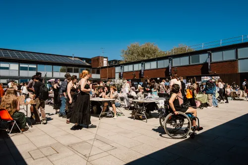 Market stalls at the SU's spring fair
