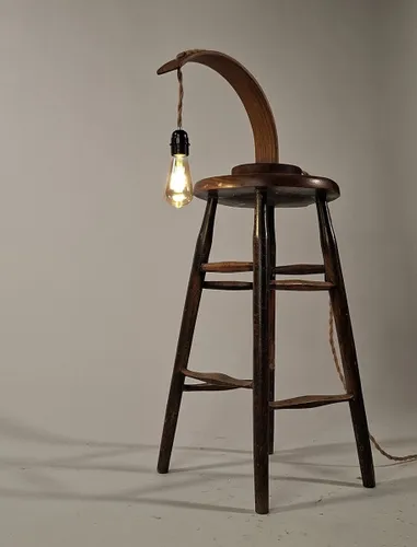 Stool with attached lamp created by Oli Dodd