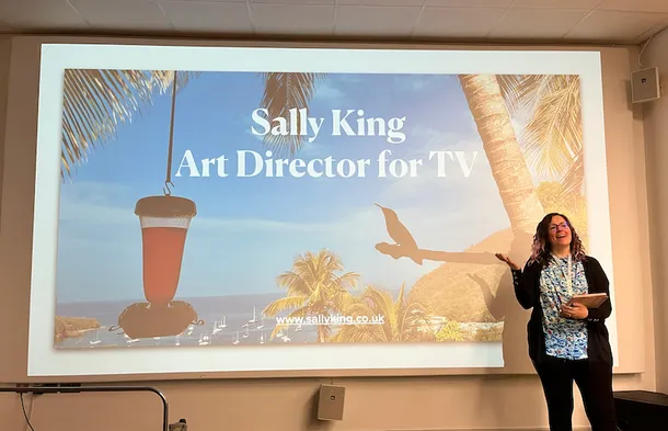 Sally King presenting a lecture to UCA students