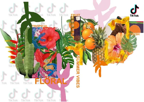 Yasmine Cerbah's TikTok x GFW design showing tropical colours