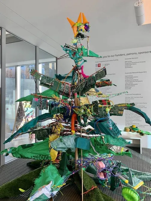 Zo Defferary 'The WEEE Christmas Treee' at Turner Contemporary, Margate 2019.Photo ©Jonathan-Goode