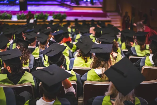 Graduates seated in Royal Festival Hall