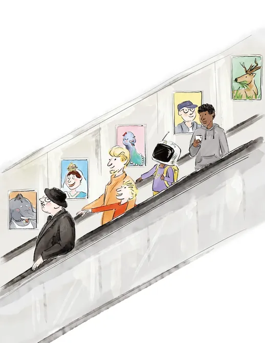 Escalator, from 'Wonderground' Illustrated by Stephanie Zhao