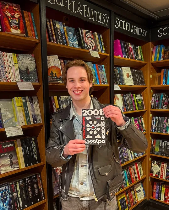 George James with his book cover design