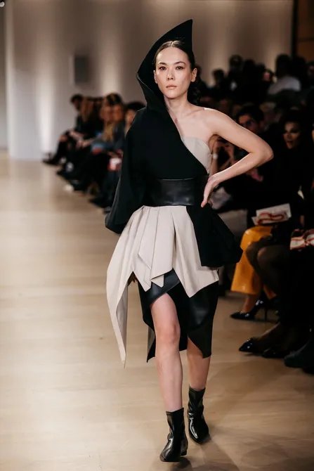Minoo Fazeli's collection on the catwalk at LFW 2026