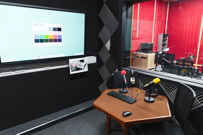 Interior of the voice booth