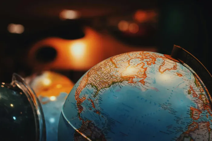 Spinning globe overlooking the Atlantic Ocean, Western Europe, Eastern America and North Africa
