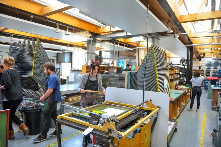 Printmaking studio at UCA Farnham
