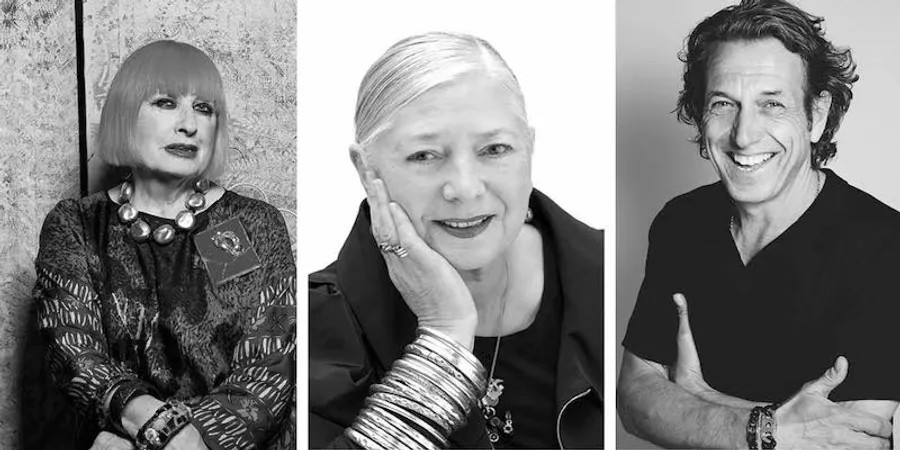 From l-r: Dame Zandra Rhodes Photo © Sarah Mireya, Wendy Dagworthy Photo © Jonathan Prew © Stephen Webster Photo © Rankin