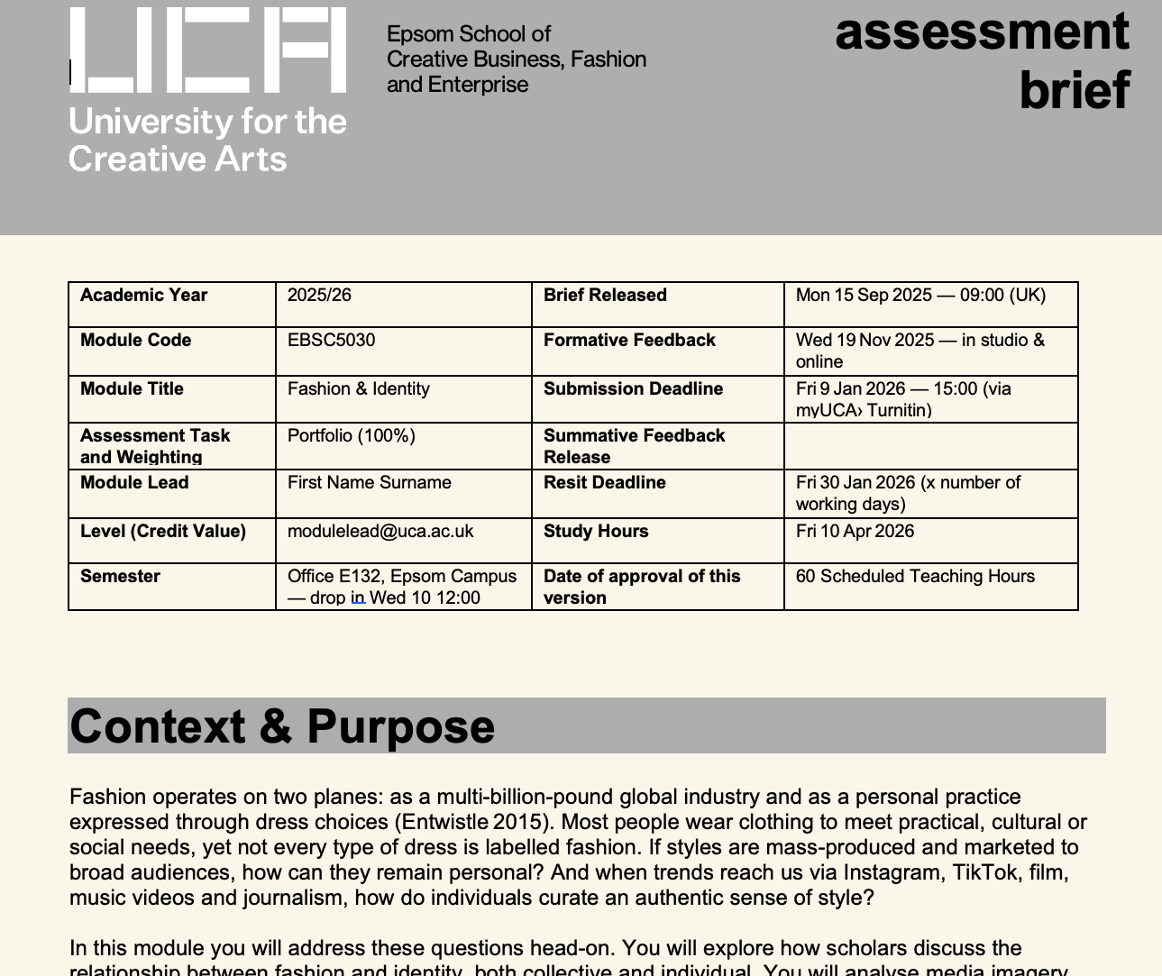Assessment Brief